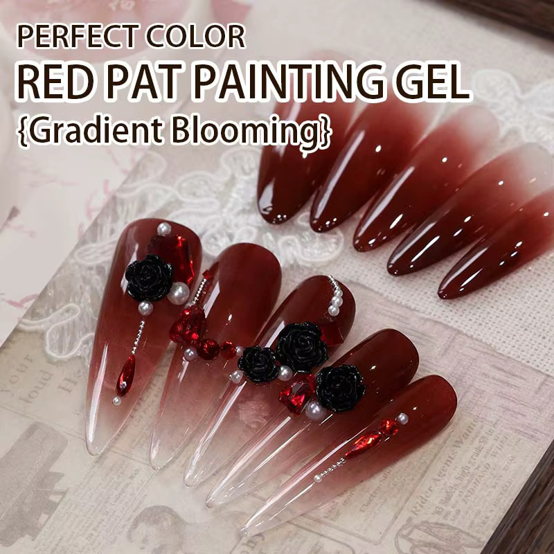PERFECT COLOR Patting Gel Polish, Rot & Schwarz, 5g, Glänzend - Bild 2