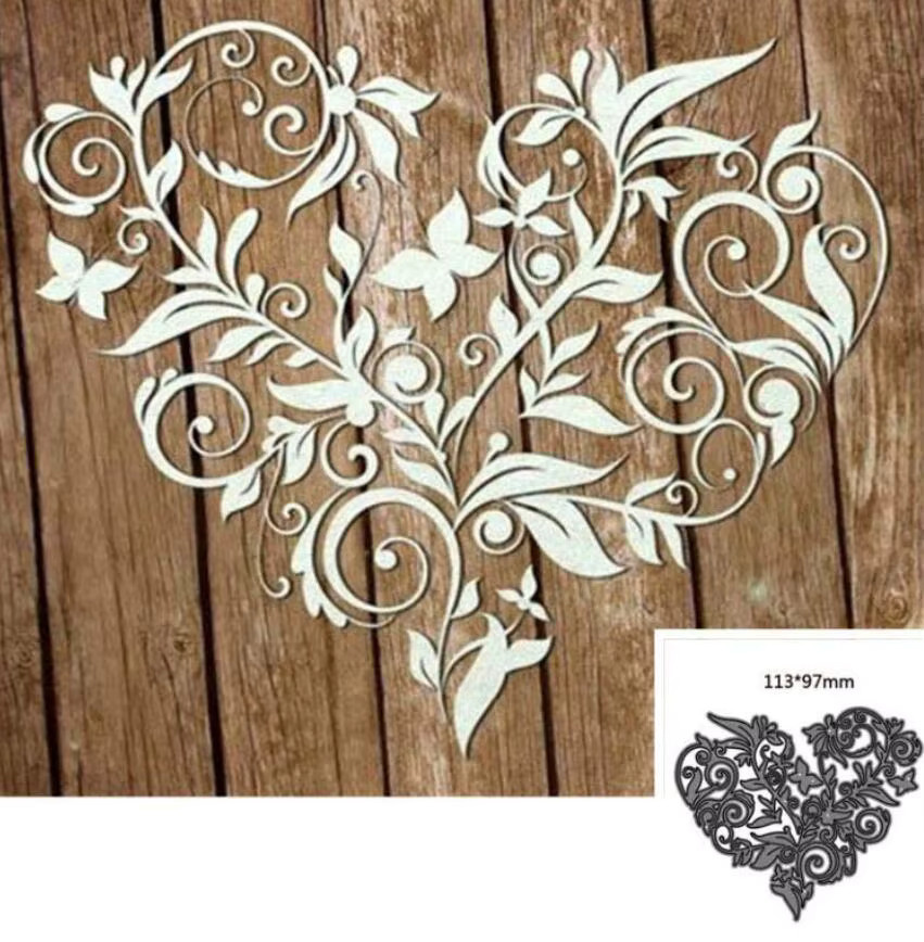 Metall Stanzform Herz und Blume für Scrapbook und Bastelarbeiten - Bild 2
