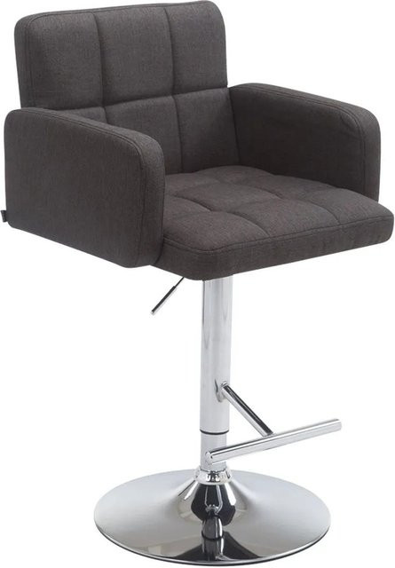 DELUKE Barhocker SUTUN höhenverstellbarer Barstuhl aus Stoff in Dunkelgrau mit Lehne und 360 Grad Drehbarkeit, B/T/H: 60 x 56 x 93 cm - Bild 1