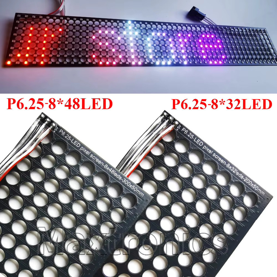 SAGE LU MEI P6.25 WS2812B RGB LED-transparenter Bildschirm mit 256/384 Pixeln Dot Matrix und SPI-Protokoll in Multicolour - Bild 4