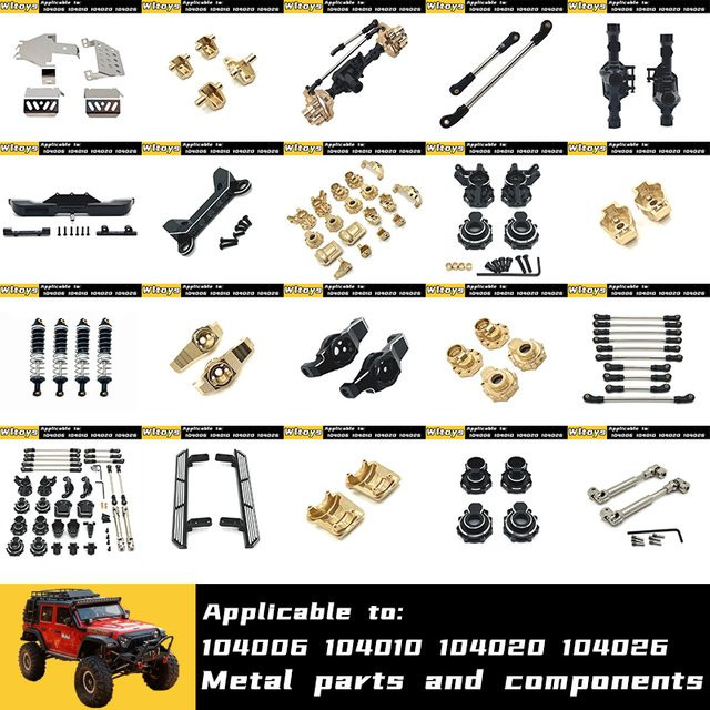 Gangka Metall-Upgrade-Kit, Zubehör, Frontstoßstange, C-Sektion, Lenkungseinsatz, Messing-Gegengewichtstück Anpassung - Bild 1