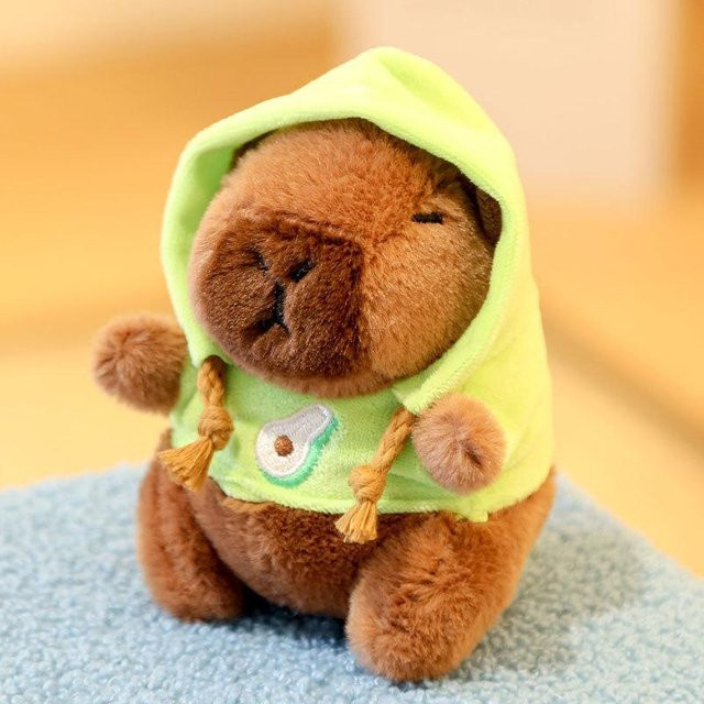 Yiran toy Capybara Plüschtier Hoodie mit Flügeln, 9-13cm, Braun - Bild 1