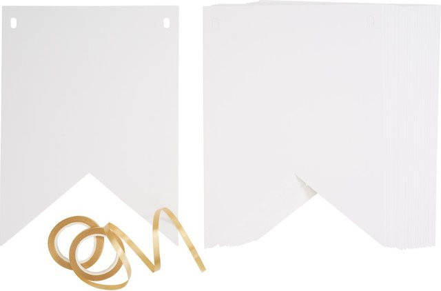 VBS Wimpel aus Papier in Weiß für Geburtstage, Hochzeiten und Jubiläen - Bild 1