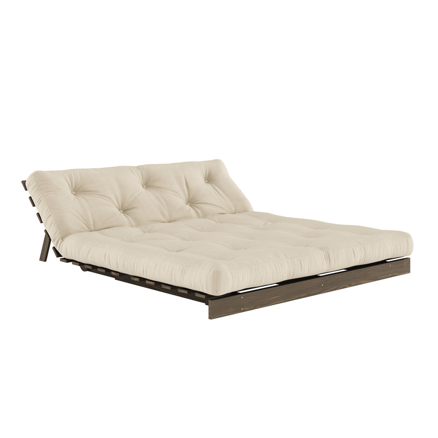 Karup Roots 160 Schlafsofa in Beige, gepolstert mit verstellbarer Kopfstütze und klappbarer Funktion, B/T/H: 160 x 200 cm - Bild 2
