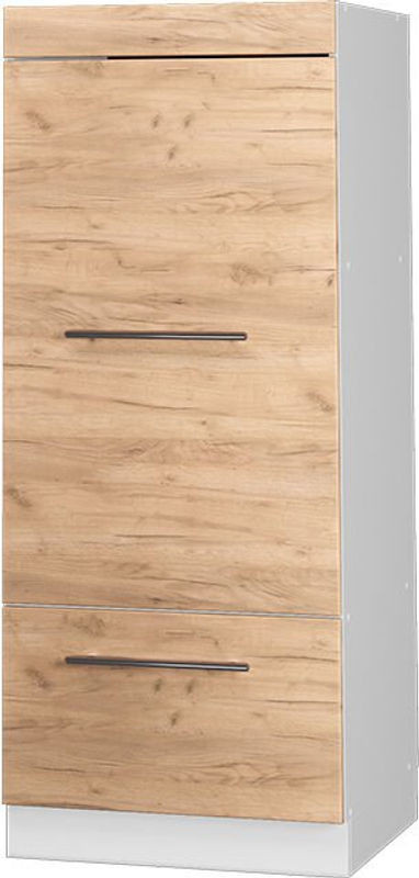 Vicco Mikrowellenschrank Fame-line Vorratsschrank aus Holzwerkstoff in Eiche Natur und Weiß, Breite: 60 cm, Tiefe: 58 cm, Höhe: 153,6 cm - Bild 1