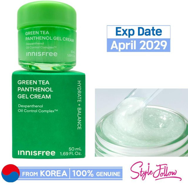 INNISFREE Grüner Tee Panthenol Gel-Creme, 50 ml, Mischhaut, Fettige Haut - Bild 1