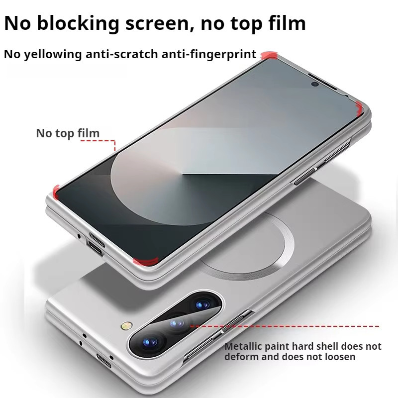 Ultradünne MagSafe Magnethülle für Samsung Galaxy Z Fold 7, 6, 5, 4 in Matt Metallic Green oder Silver mit kabellosem Laden und stoßfestem Schutz - Bild 3