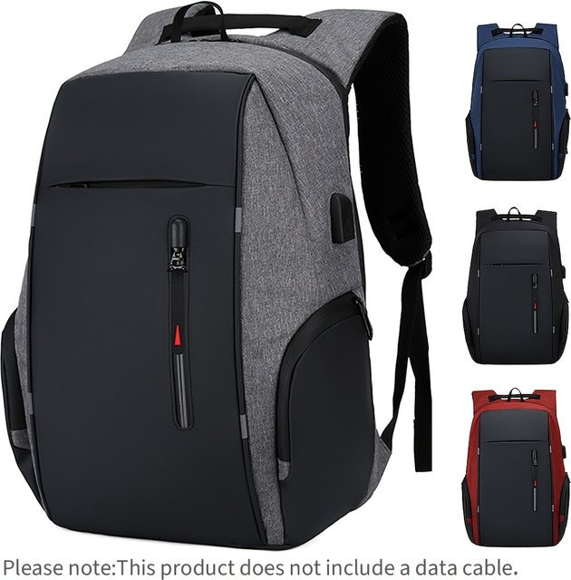 FXZLLQ Anti-Diebstahl Laptop Rucksack für Herren, Business Reise-Umhängetasche mit USB-C Anschluss, Grau, 15 Zoll - Bild 1