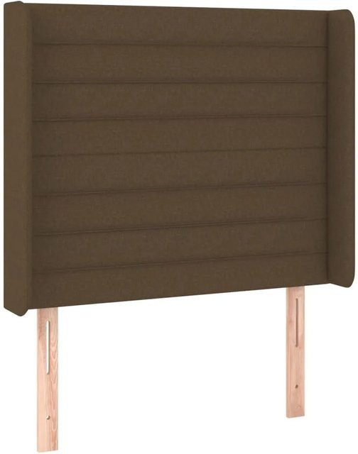 vidaXL Kopfteil mit Ohren in Dunkelbraun aus Stoff, B/T/H: 83 x 16 x 118/128 cm - Bild 1