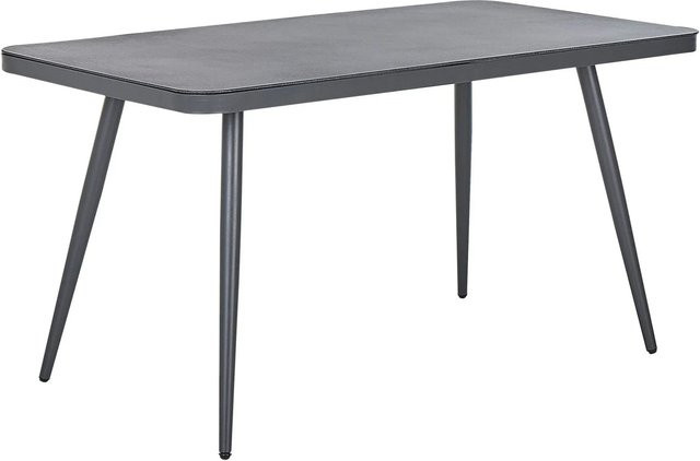 Beliani Gartentisch LIPARI in Grau mit Glasplatte und Steinoptik, B/T/H: 140 x 80 x 75 cm - Bild 1