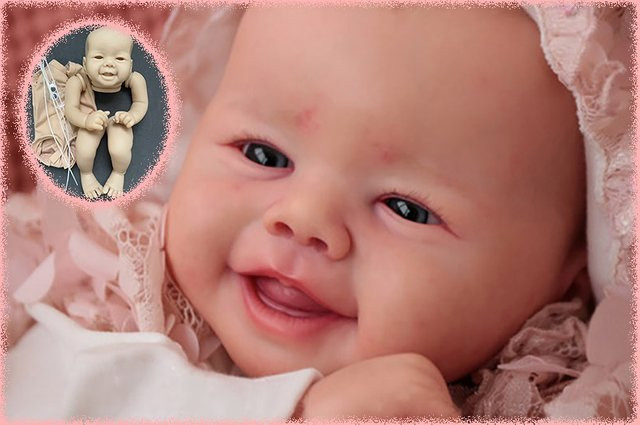 NPK Emmy Reborn Puppen-Set, unvollendet, unbemalt, blanko, DIY-Puppenteile, mit Stoffkörper - Bild 1