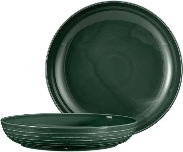 Seltmann Weiden Terra Foodbowl Salatbowl aus Steinzeug, Grün, 2er Set, Durchmesser: 28,4 cm - Bild 1