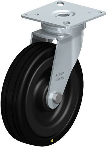 Blickle Lenkrolle LPA-VPA 100K-EL in Schwarz mit Kunststoffrad und Bodenplatte, Rad-Durchmesser: 100 mm, Tragfähigkeit: 70 kg - Bild 1
