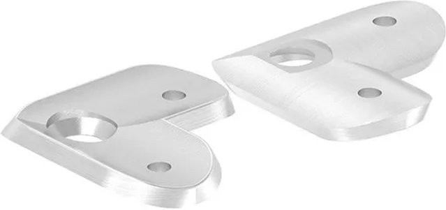 FeNau Handlaufanschlussplatte aus Edelstahl V2A in Silber matt für Rohr Ø 42,4 mm, 90 Grad, B/T/H: 4,3 x 4,3 x 4,3 cm - Bild 1