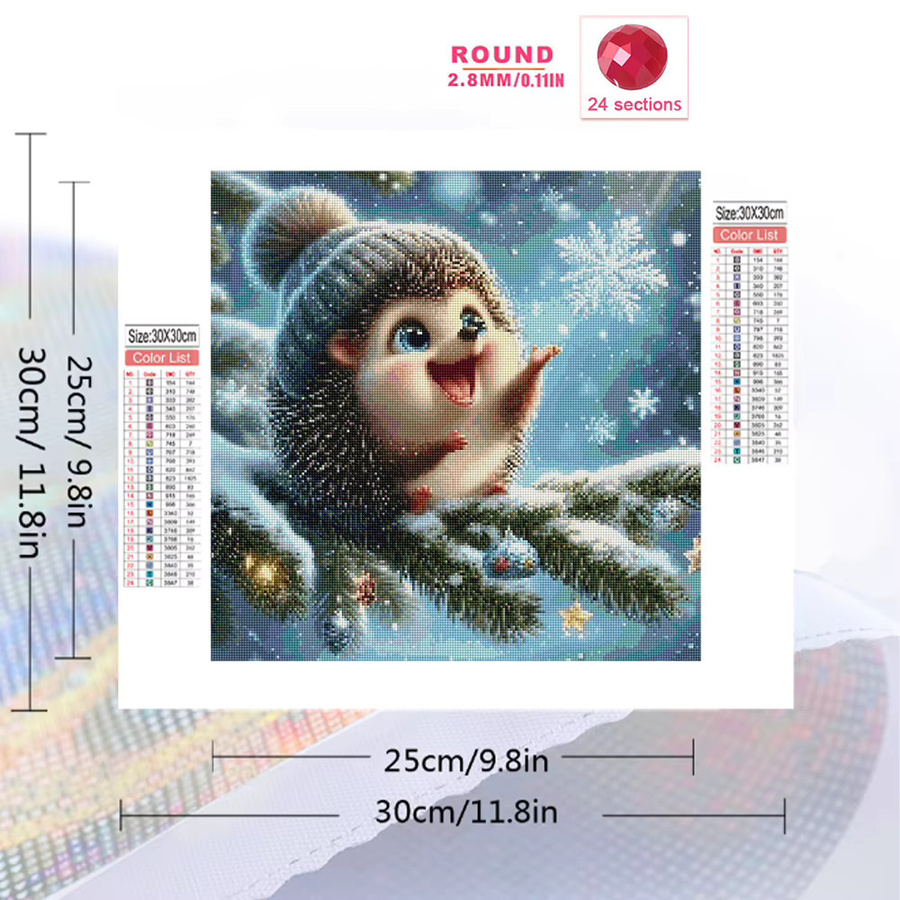 Evershine Diamantmosaik Igel DIY Stickerei Set mit Strass Malerei in Multicolour, Breite: 20,0 cm, Höhe: 20,0 cm - Bild 2