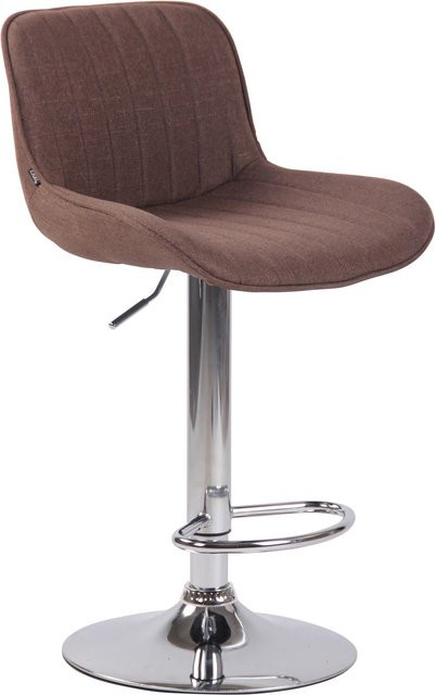 TPFLiving Barhocker Lento mit Stoffbezug in Braun und Metallgestell in Chromoptik, H: 108 cm, B: 50 cm, T: 50 cm - Bild 1