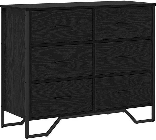 2er-Set vidaXL Kommoden in Schwarz und Eichen-Optik, modern, B/T/H: 91 x 35,5 x 74,5 cm - Bild 1
