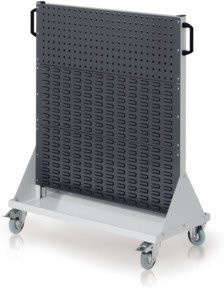 Kappes RasterMobil Rollbarer Rollcontainer Gr. 3 in Grau mit 2 Lochplatten und 4 Schlitzplatten, Höhe: 123 cm - Bild 1