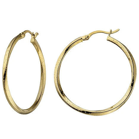 Colfem Creolen 925 Sterling Silber, gold vergoldet, Unisex - Bild 1