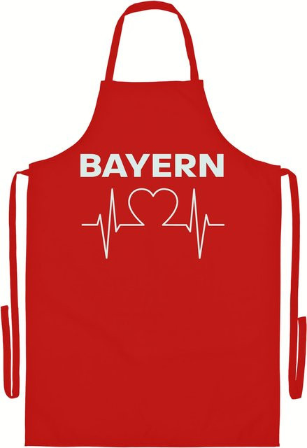 Grillschürze von multifanshop mit Bayern Herzschlag Motiv in Weiß - Bild 1
