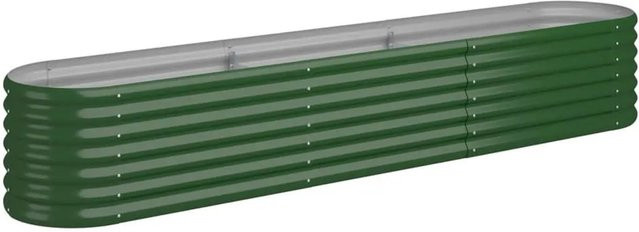 vidaXL Hochbeet aus verzinktem Stahl in Grün, B/T/H: 224 x 40 x 36 cm - Bild 1