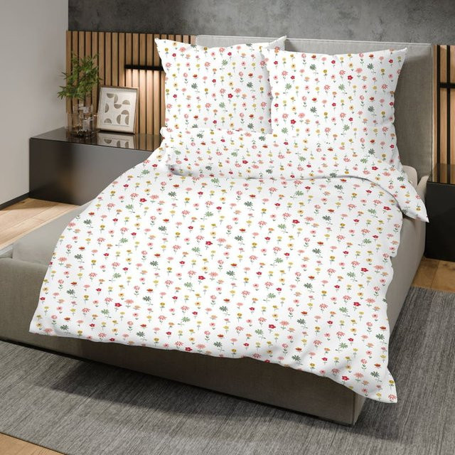 NKD Renforcé-Bettwäsche-Set mit floralem Design in Weiß, B/H: 135 x 200 cm und 80 x 80 cm - Bild 1