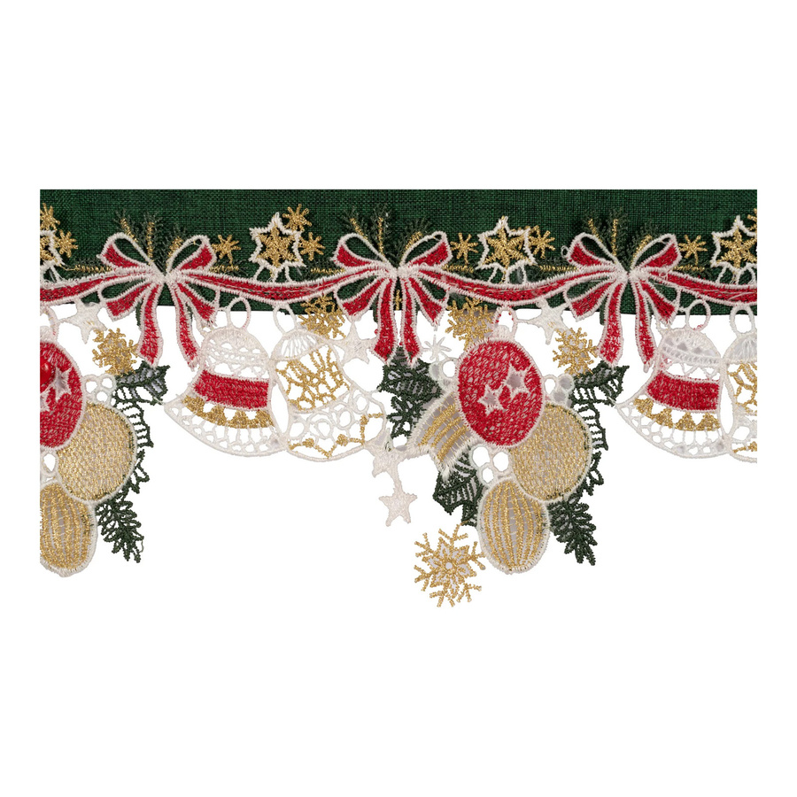 Mitteldecke Weihnachtsglocken von viva domo in Multicolour mit Spitze, B/B: 85 x 85 cm - Bild 1