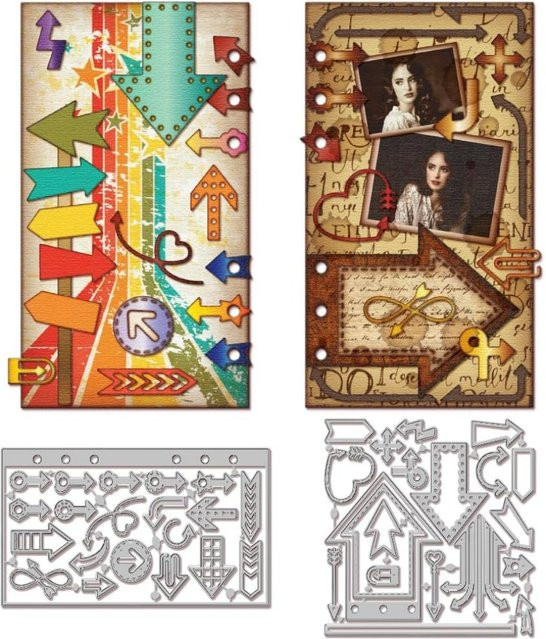 Pfeil und Herz Stanzformen für DIY Scrapbooking und Papierbastelarbeiten - Bild 1