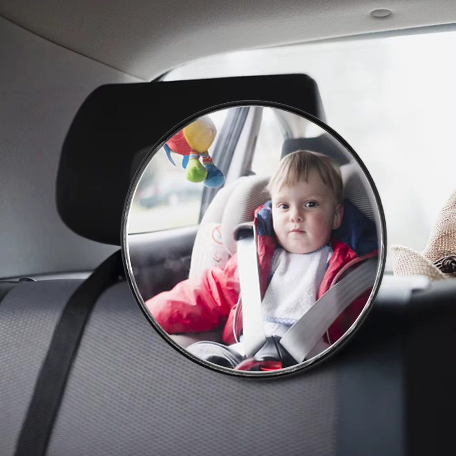 Konvexer Babyspiegel für die Autosicherheit zur Überwachung deines Kindes im Rücksitz, Schwarz - Bild 2