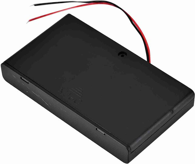 mfySpace Tragbarer 8-teiliger AA-Batteriehalter mit Abdeckung und Netzschalter, Schwarz - Bild 1