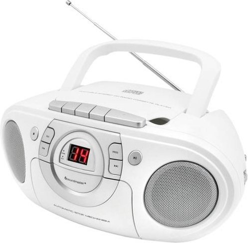 Soundmaster SCD5100WE Radiorekorder mit CD-Player, Kassettendeck und UKW in Weiß - Bild 1