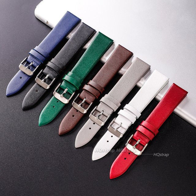HQstrap Uhrenarmband Echtleder, Damen, Rot, Weiß, Schwarz - Bild 1