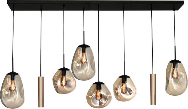 Masterlight Lava 6/2 Pendelleuchte 8-flammig in Gold mit Glas in Gold Fumé - Bild 1
