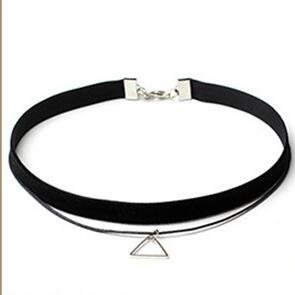 Halskette Choker, Schwarz, Leder, Samt, Damen - Bild 1