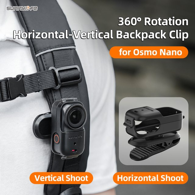 DJI Osmo Nano Rucksack-Clip-Halterung Schwarz Rotierende 360 Grad Schnellwechselhalterung für Vlog Zubehör - Bild 1