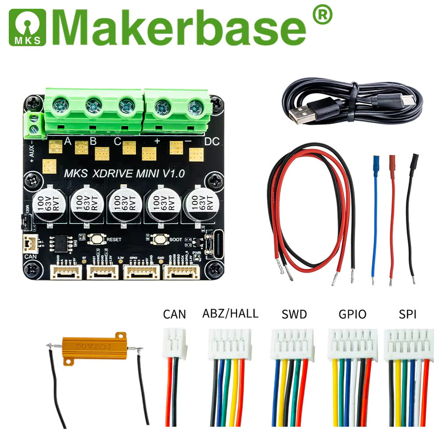 Makerbase MKS XRIVE MINI Hochpräziser bürstenloser Servomotor-Controller mit AS5047P in Schwarz basierend auf ODrv V3.6 - Bild 4