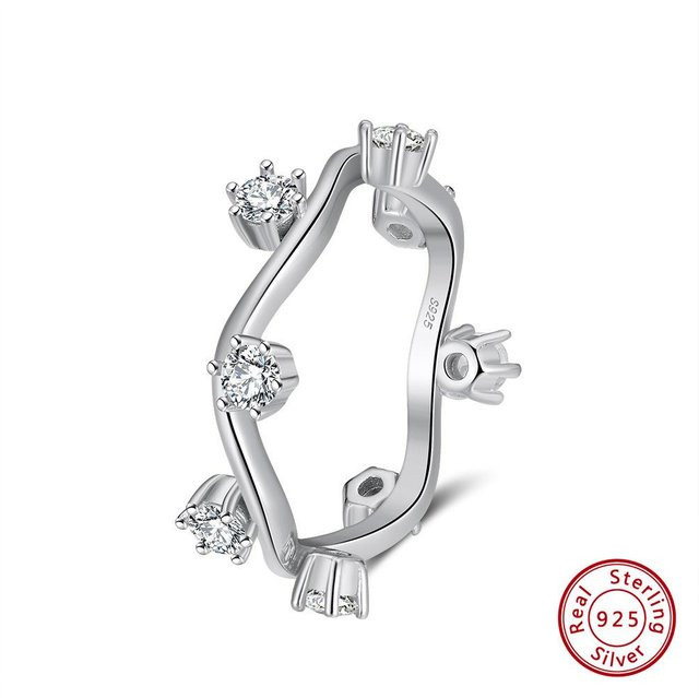 Ring 925 Silber, Gold, Zirkonia, Damen - Bild 1