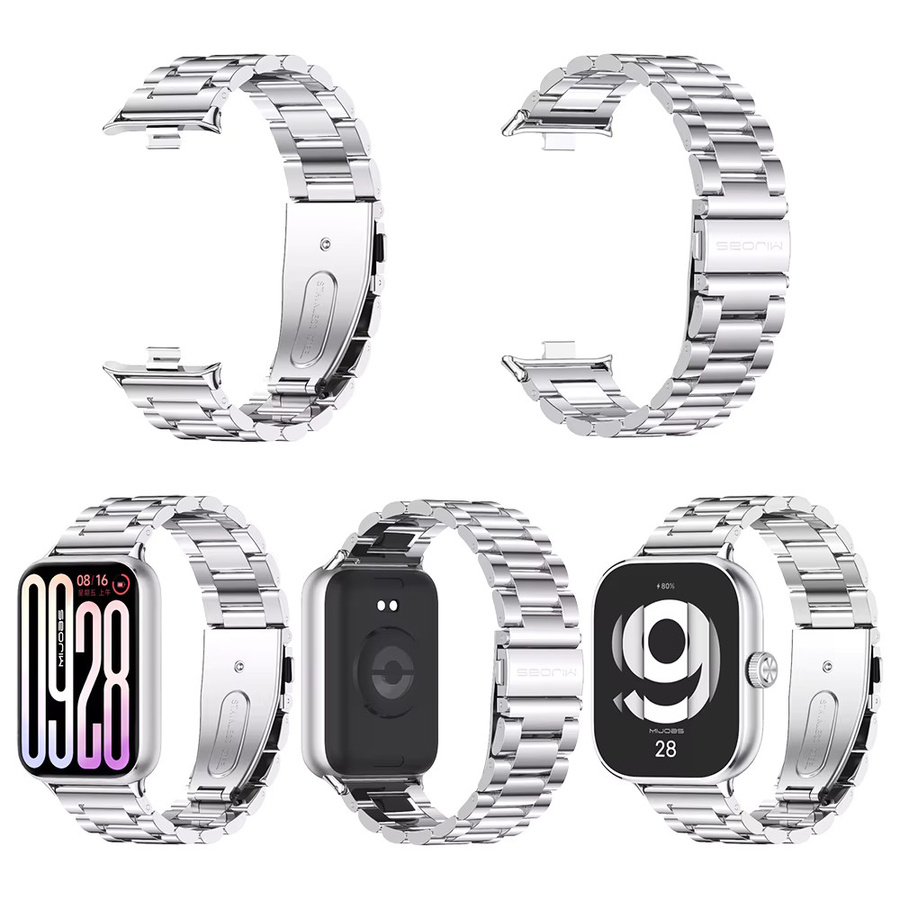 MIJOBS Metall-Mesh-Armband aus Edelstahl für Xiaomi Smart Band 8 Pro, 9 Pro und 10 Pro in Silber - Bild 2