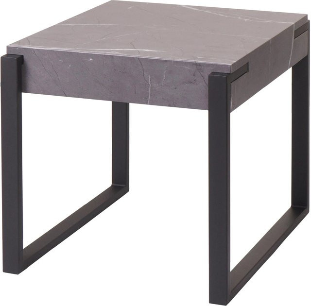 MCW Beistelltisch L53 in Marmor-Optik Grau aus Metall, B/T/H: 50 x 51 x 54 cm - Bild 2