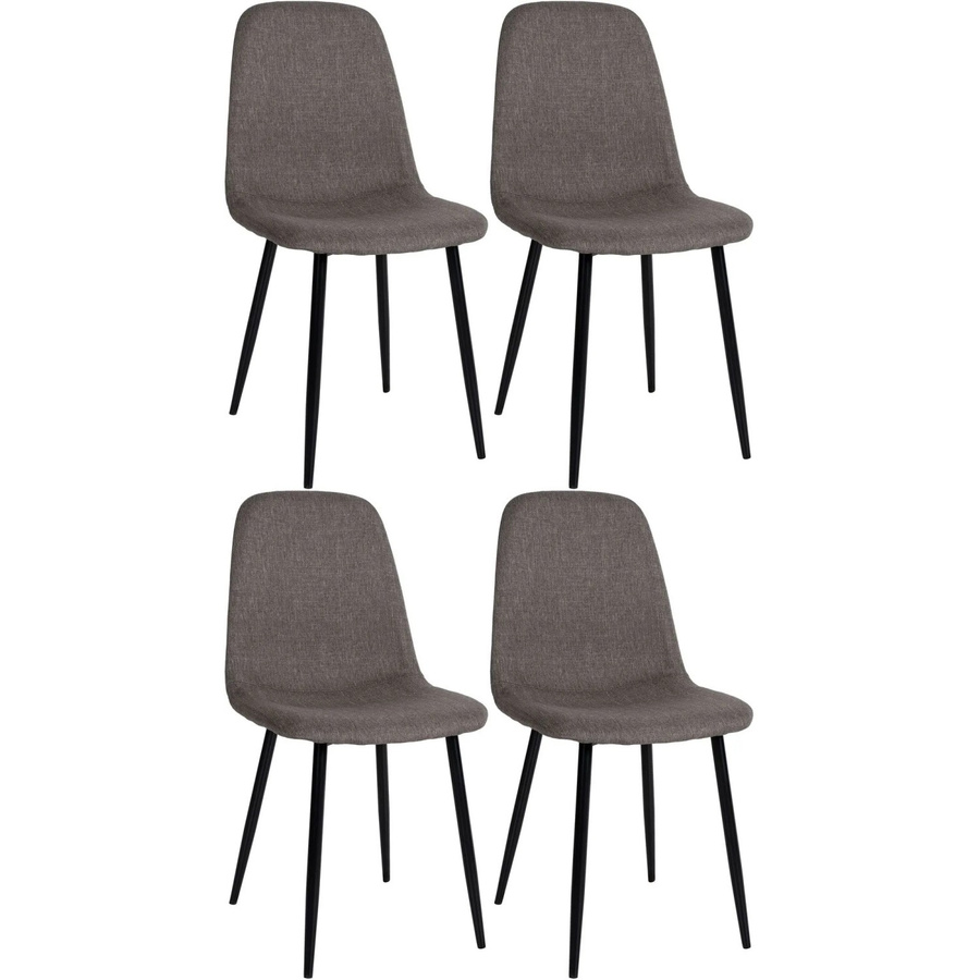 DELUKE Esszimmerstühle MOVI 4er Set in Taupe aus Stoff und Metall, moderne Küchenstühle und Wohnzimmerstühle, H: 88 cm, B: 44 cm, T: 51 cm - Bild 2