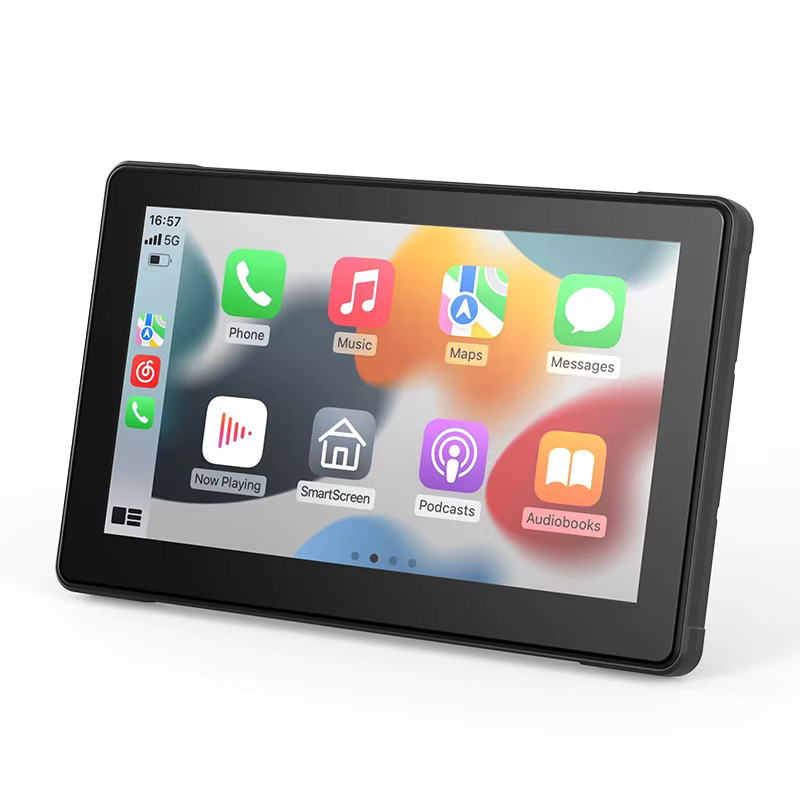 JIUYIN Motorrad-GPS-Navigationsrekorder mit drahtlosem CarPlay und Android Auto, IP67 wasserdichter Multimedia-Player mit Bluetooth, Schwarz - Bild 6