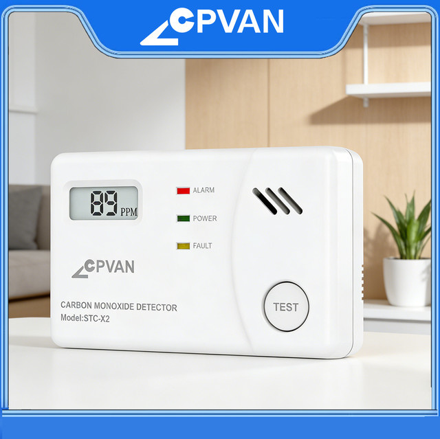 CPVAN Kohlenmonoxidmelder in Weiß mit 10-Jahres-Batterie und 85dB Alarm nach EN50291-Standard für Wohnmobile - Bild 1