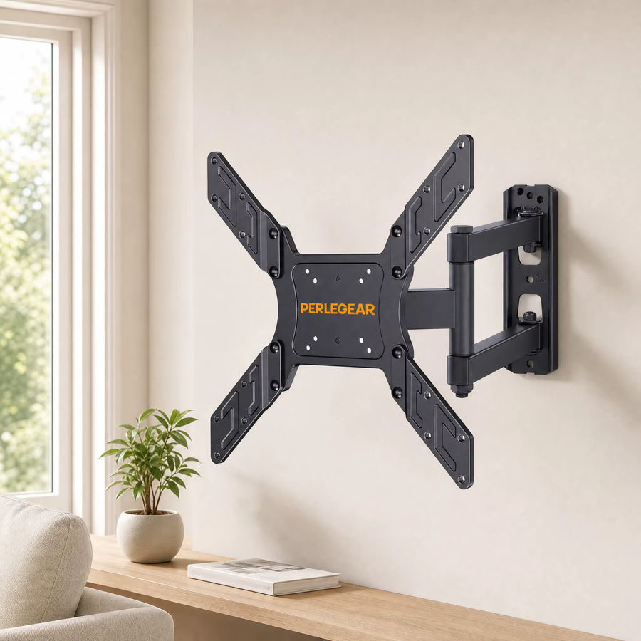 Perlegear TV Wandmontage in Schwarz für flache und gebogene Fernseher oder Monitore von 26 bis 60 Zoll, bis zu 40 kg, maximale VESA-Montagegröße 400 x 400 mm - Bild 5