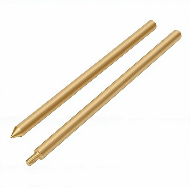 Fishine Multifunktionaler Tragbarer Erdspieß aus Messing für Ladestationen und Ingenieurwesen in Beige/Gold - Bild 1