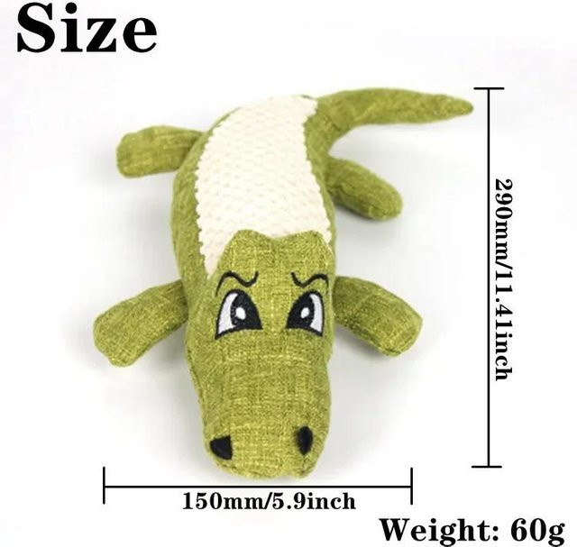 Yiran Furniture Haustier Kauen Spielzeug, Alligator Form, Plüsch, grün - Bild 1