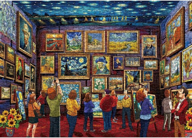 Van Dijk Sternennacht Kunstmalerei-Puzzle, 1000 Teile - Bild 1