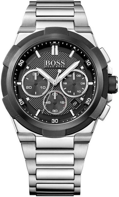 Hugo Boss Chronograph, Edelstahl, Schwarz, Quarz, 46 mm, Herren - Bild 1