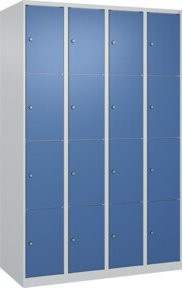 C+P Schließfachschrank Classic PLUS mit 4 Abteilen in Lichtgrau und Fernblau, B/T/H: 185 x 120 x 50 cm - Bild 1