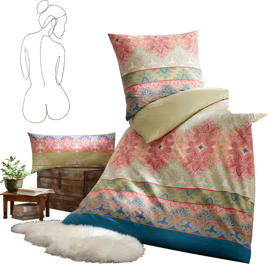 Heine Home Bettwäsche Ethno-Look Reversible mit Reißverschluss aus 100% Baumwolle, Multicolour, B/H: 135 x 200 cm - Bild 2