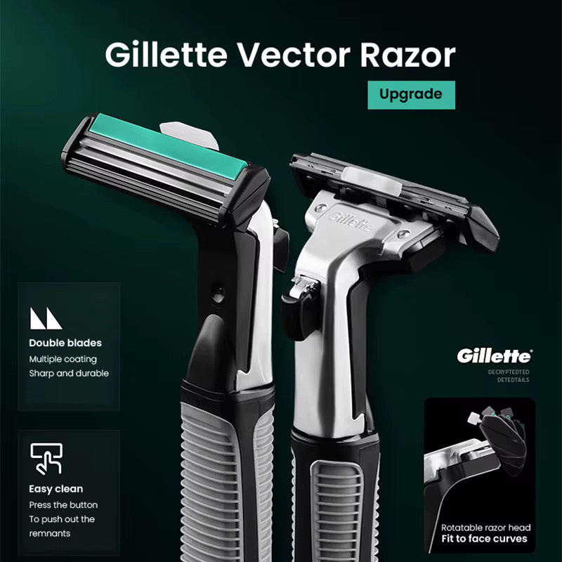 Gillette Vector Rasierer mit Rasierklingen, Unisex - Bild 2